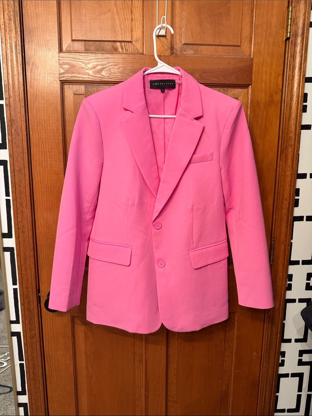 Vici Pink Single-Breasted Blazer